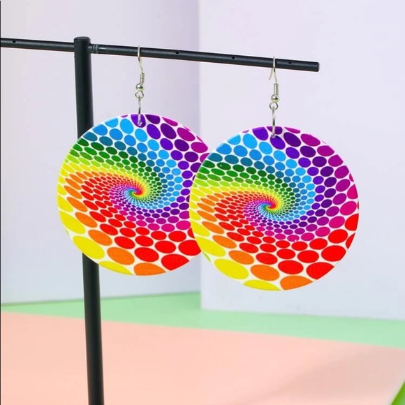 Kathrono Jewelry - ⭐️ Oversized Colorful Rainbow Dots Circle Earrings
